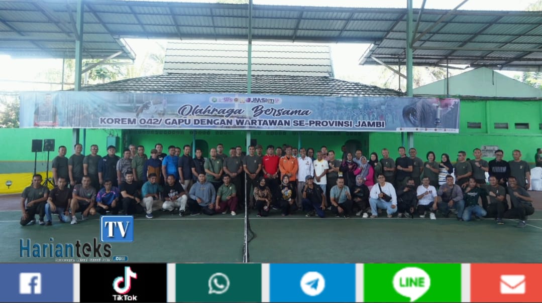 Mempererat Silaturahmi, Korem 042/Gapu Menggelar Kegiatan Olah Raga Bersama Wartawan